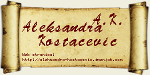 Aleksandra Kostačević vizit kartica